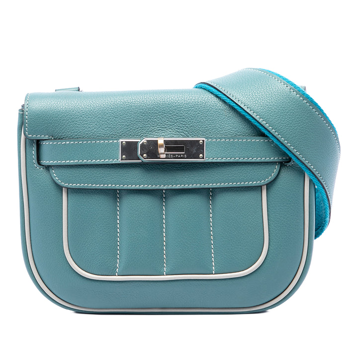Hermès Sac bandoulière Berline 21 Evercolor Mini Bleu – vue principale – GABY PARIS