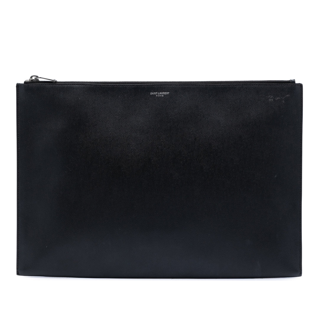 Saint Laurent Grain De Poudre Zip Document Holder