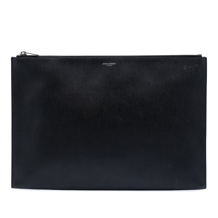 Saint Laurent Grain De Poudre Zip Document Holder