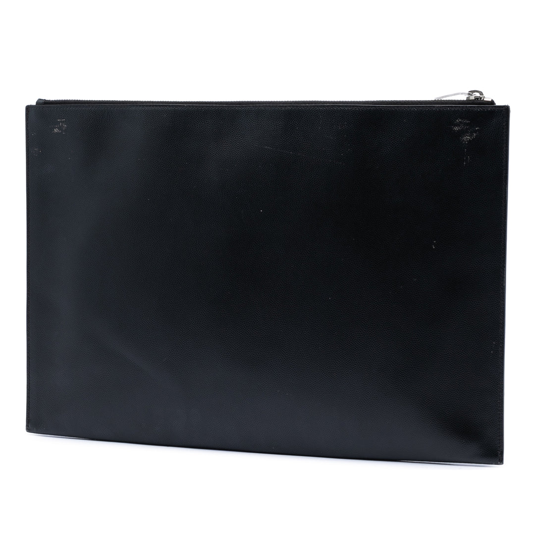 Saint Laurent Grain De Poudre Zip Document Holder
