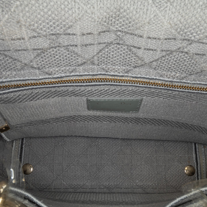 Dior Medium brodé Toile Cannage Lady D Lite