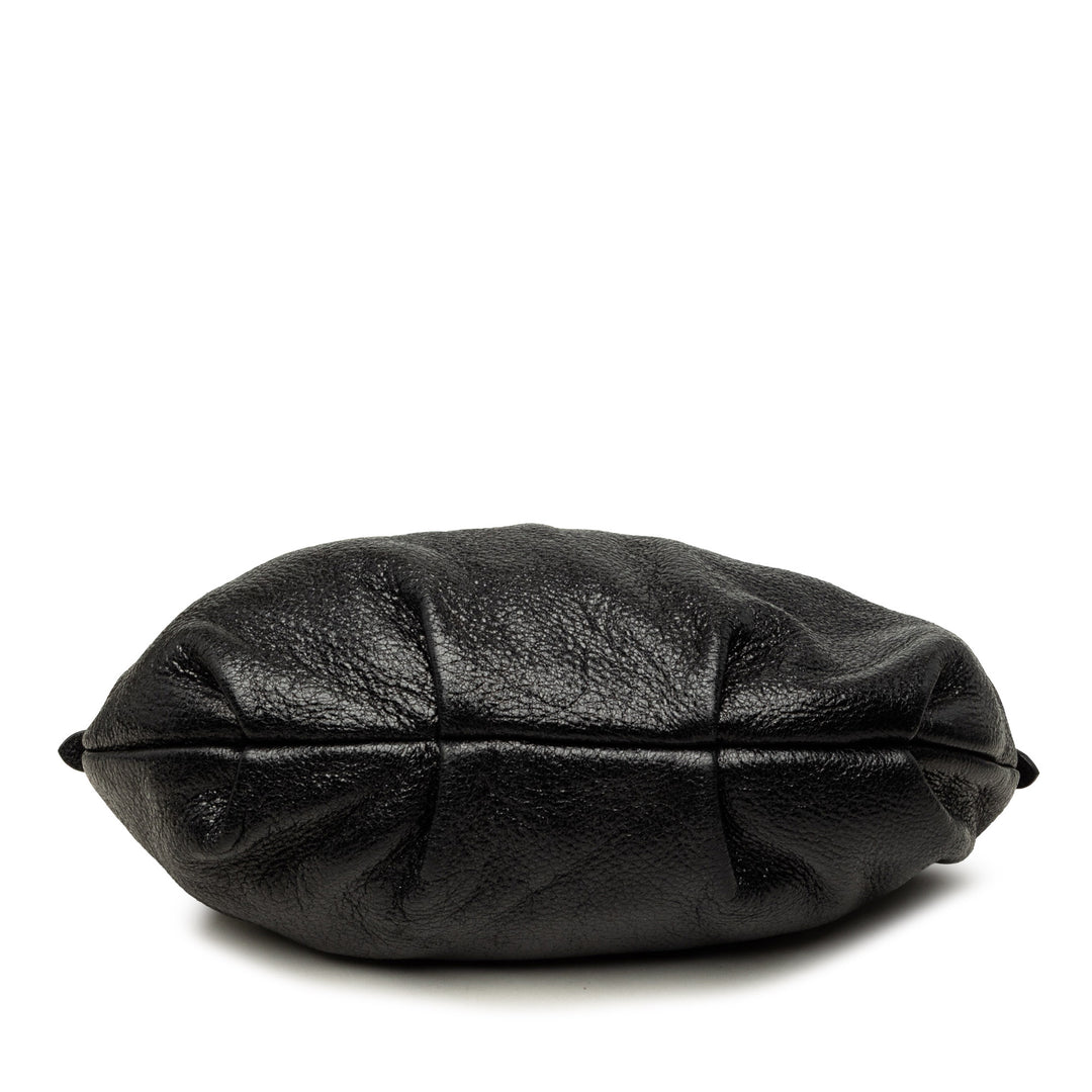 Prada Pleated Cervo Lux Hobo Noir – vue 3 – GABY PARIS