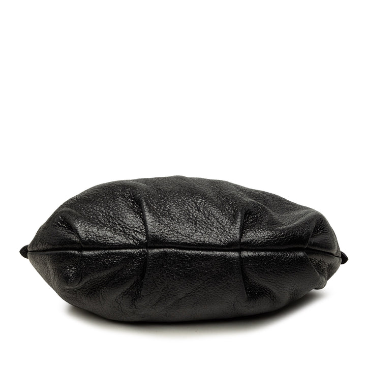 Prada Pleated Cervo Lux Hobo Noir – vue 3 – GABY PARIS