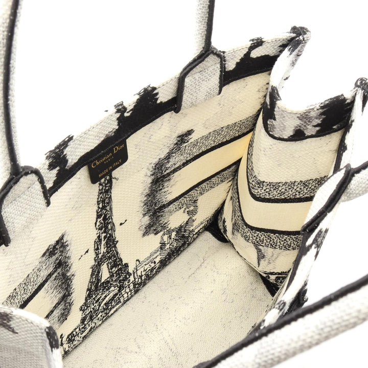 Dior Medium brodé Toile Eiffel Tower Book Cabas
