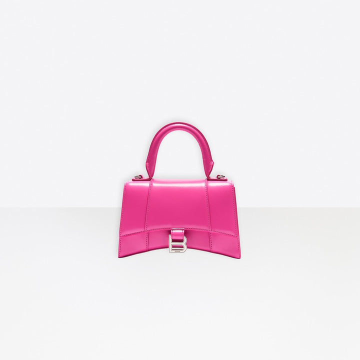 Bolso BALENCIAGA Hourglass PM de piel fucsia