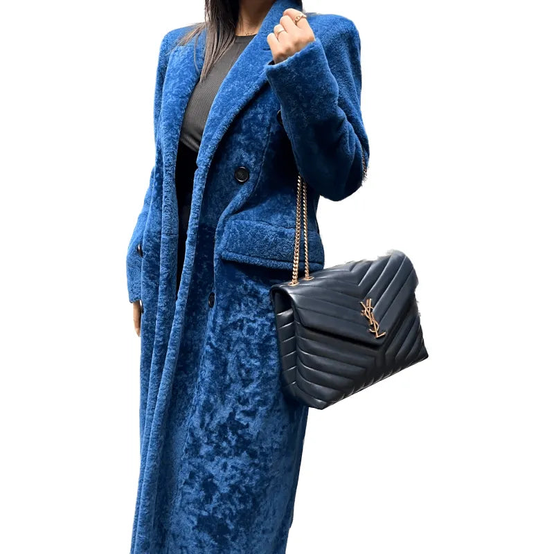 BALENCIAGA Manteau en fourrure synthétique à taille sablier Taille 36/38
