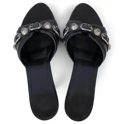 Balenciaga Mules Cagole 70 cuir noir pointure 39