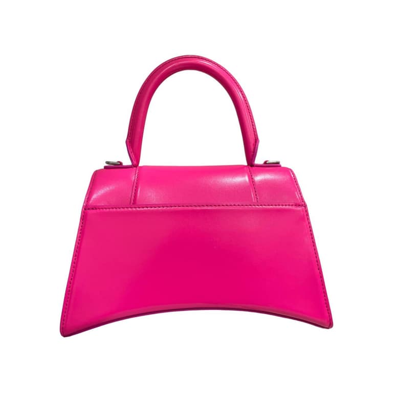 BALENCIAGA Hourglass PM bag in fuchsia leather