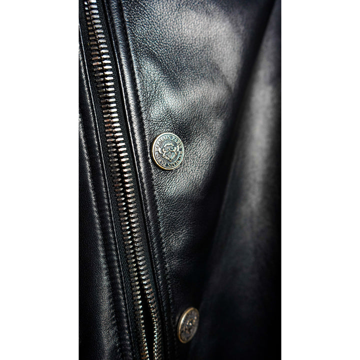 BALMAIN Blouson biker en cuir de veau - GABY PARIS