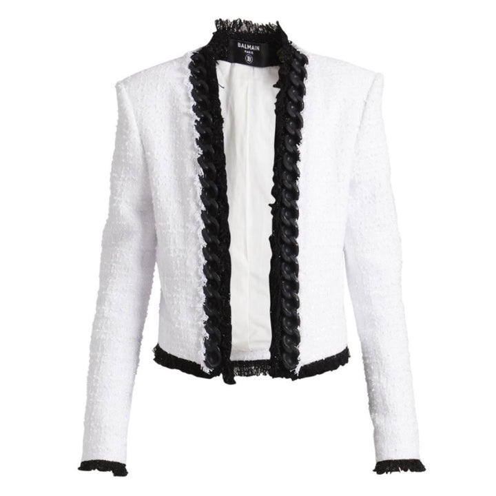 BALMAIN veste bouclée à bordure en chaîne taille 38 - GABY PARIS