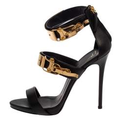Giuseppe Zanotti Sandales à brides cuir noir pointure 39