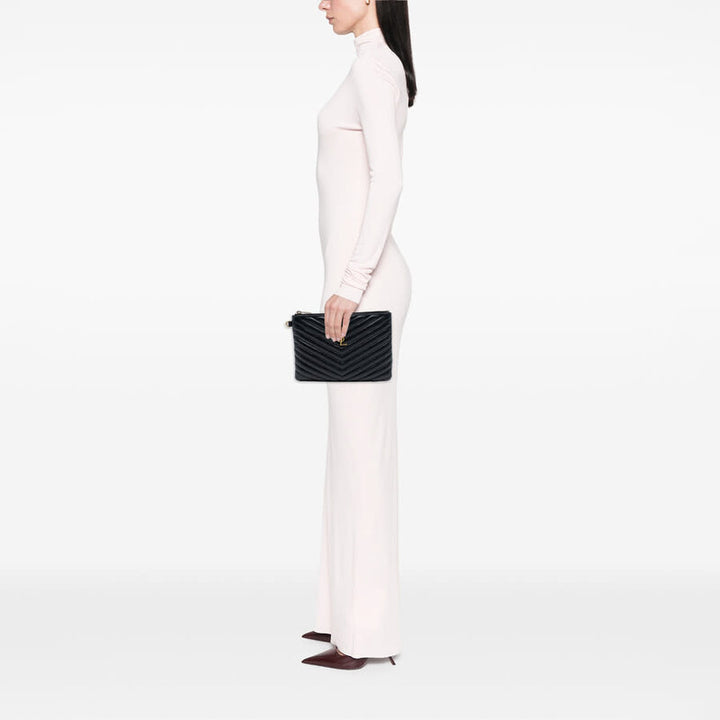 Saint Laurent pochette Monogram Zip A5 chevron matelassé