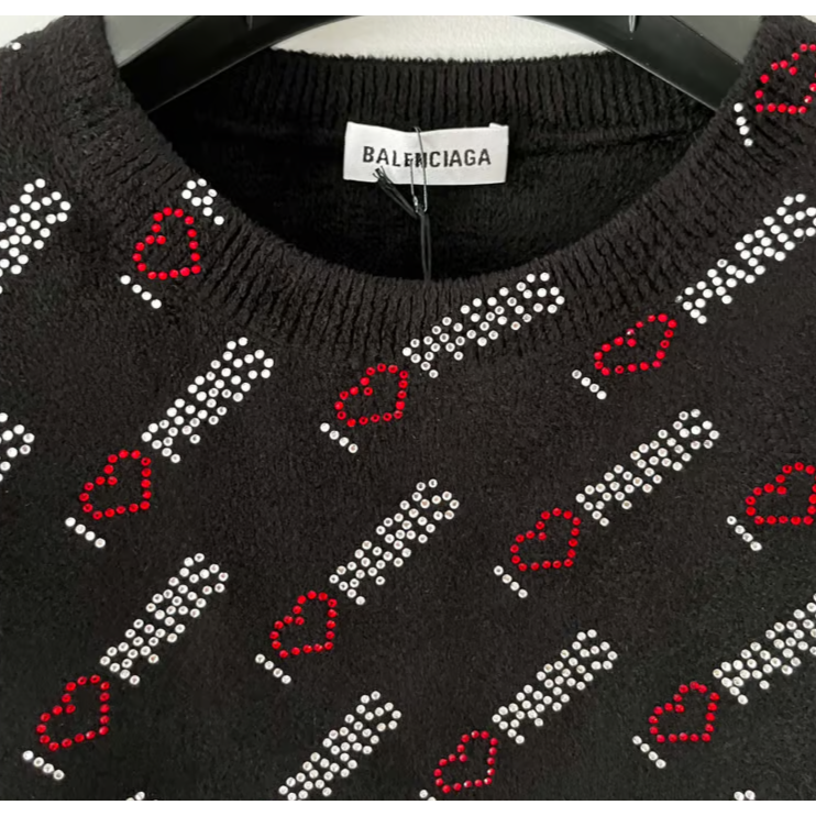 BALENCIAGA Pull I Love in Paris avec strass taille XS - GABY PARIS