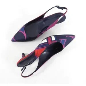 Hermès Escarpins à bride arrière en soie pointure 38