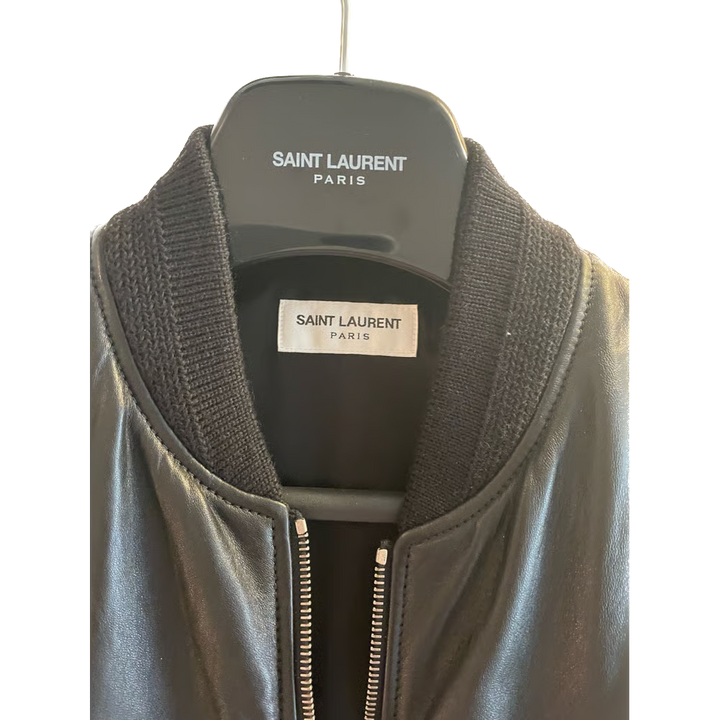 SAINT LAURENT Chaqueta de cuero suave talla 42 