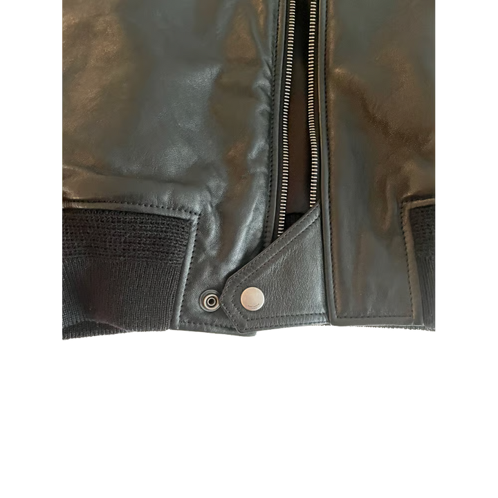 SAINT LAURENT Chaqueta de cuero suave talla 42 