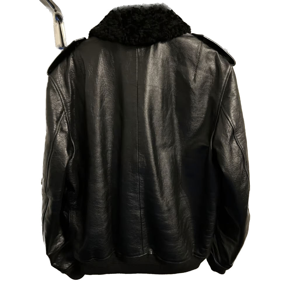 SAINT LAURENT Leather jacket with fur interior size XS 