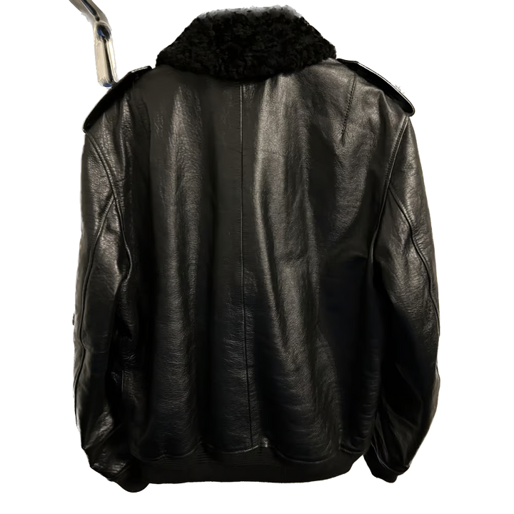 SAINT LAURENT Leather jacket with fur interior size XS 