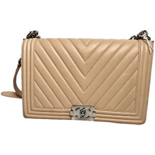 CHANEL Sac Boy Nude Chevron