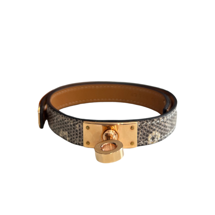 Pulsera HERMÈS Kelly de doble vuelta en lagarto talla S