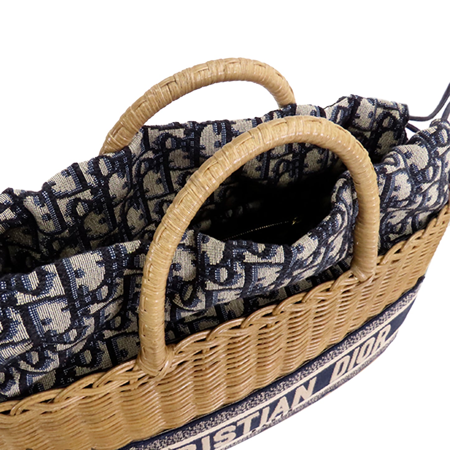 Oblique Wicker Basket Bag Brown - Gaby Paris