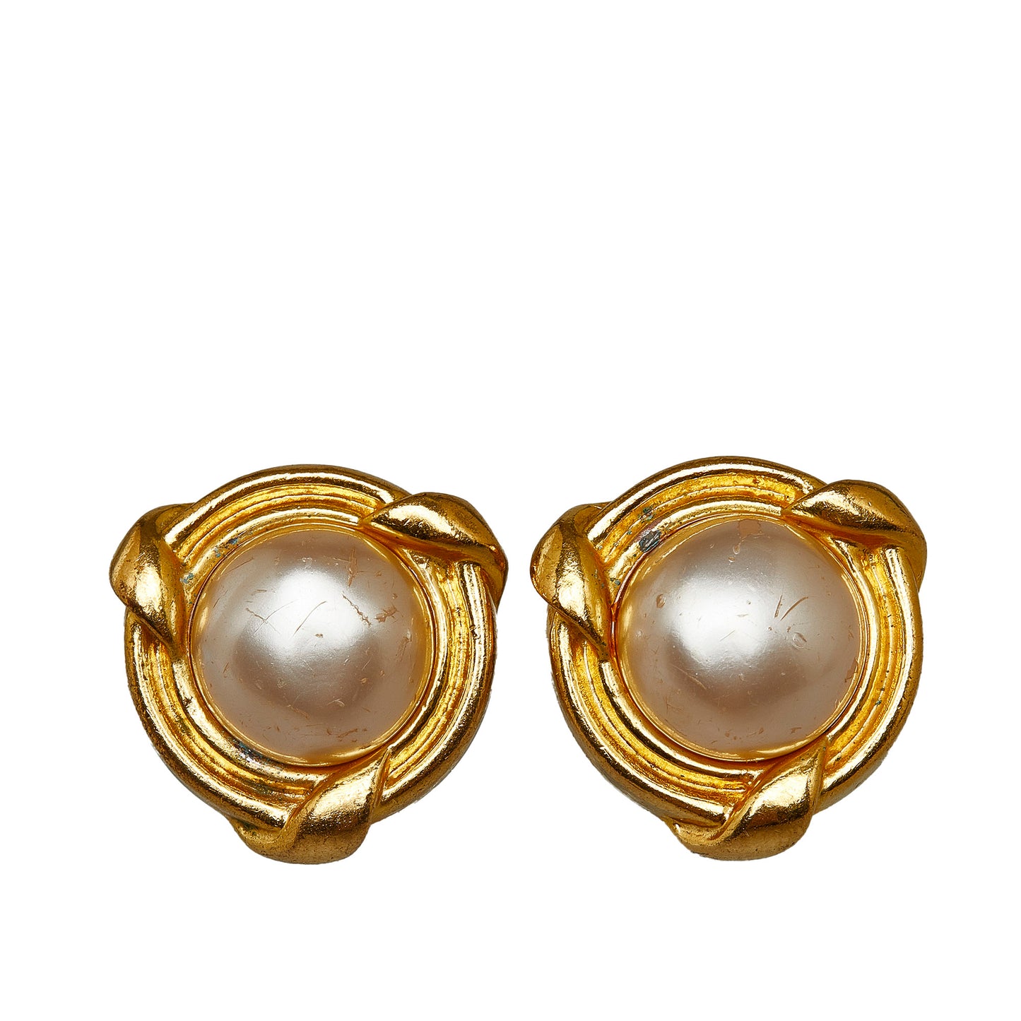 Faux Pearl Clip on Earrings Gold - Gaby Paris