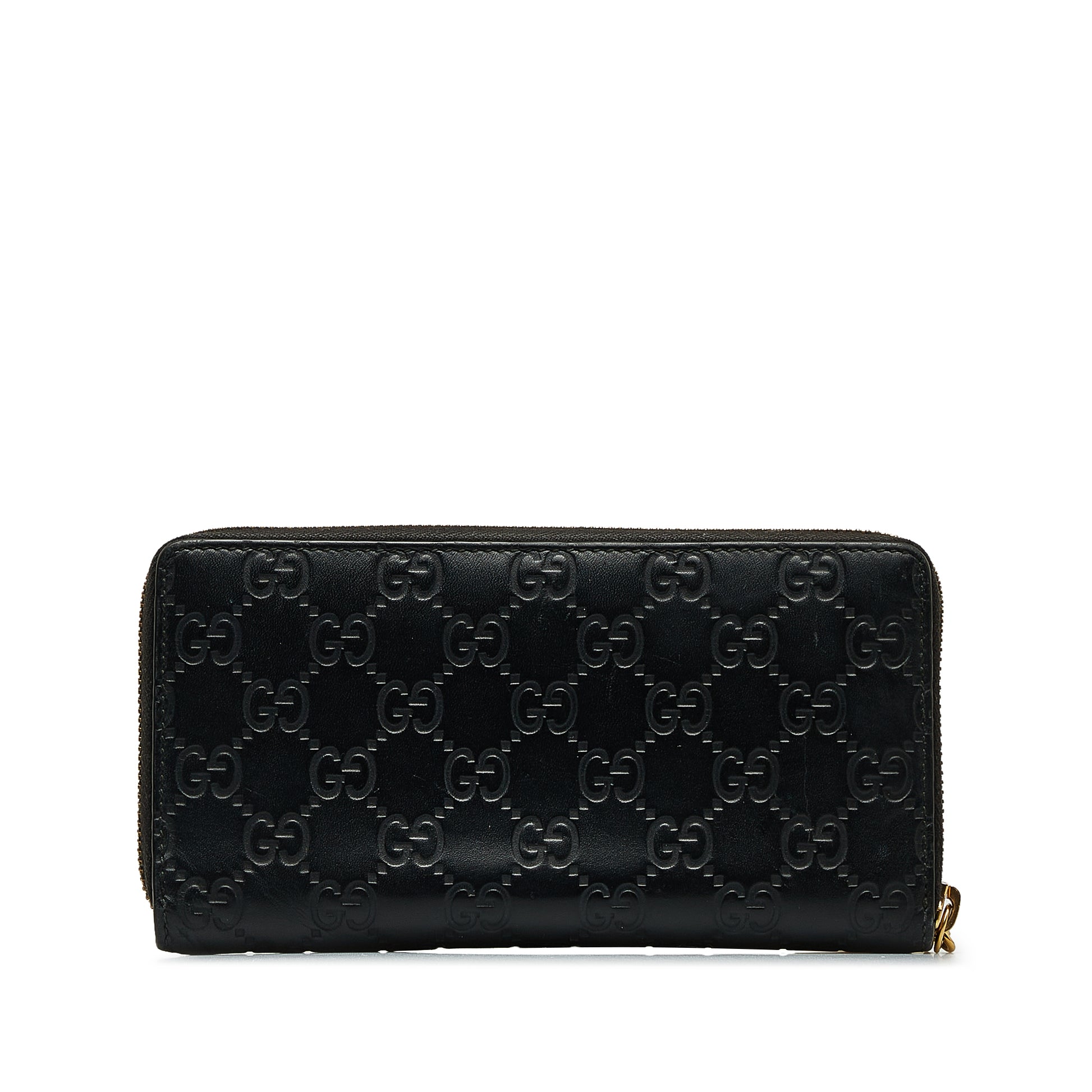 Guccissima Leather Zip Around Wallet Black - Gaby Paris