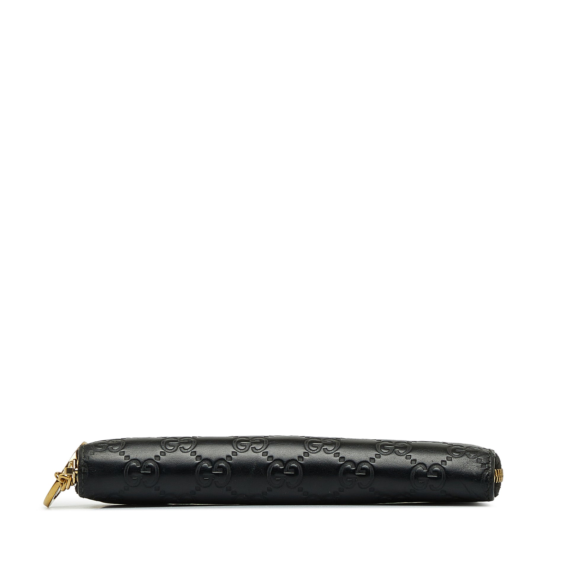 Guccissima Leather Zip Around Wallet Black - Gaby Paris