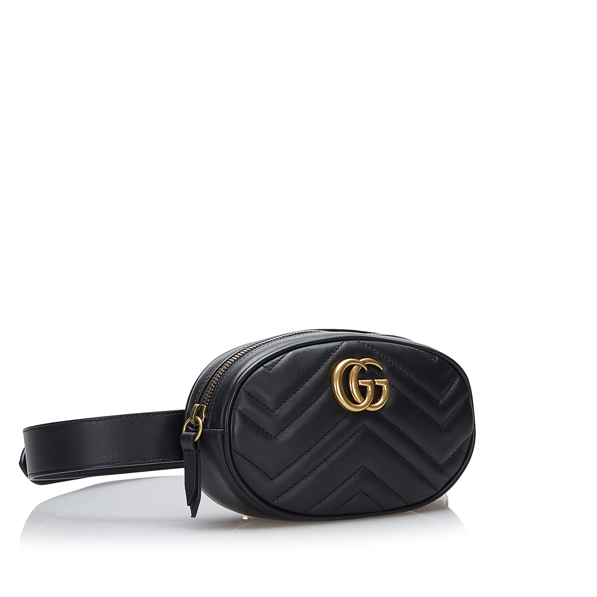 Gg Marmont Matelasse Belt Bag Black - Gaby Paris