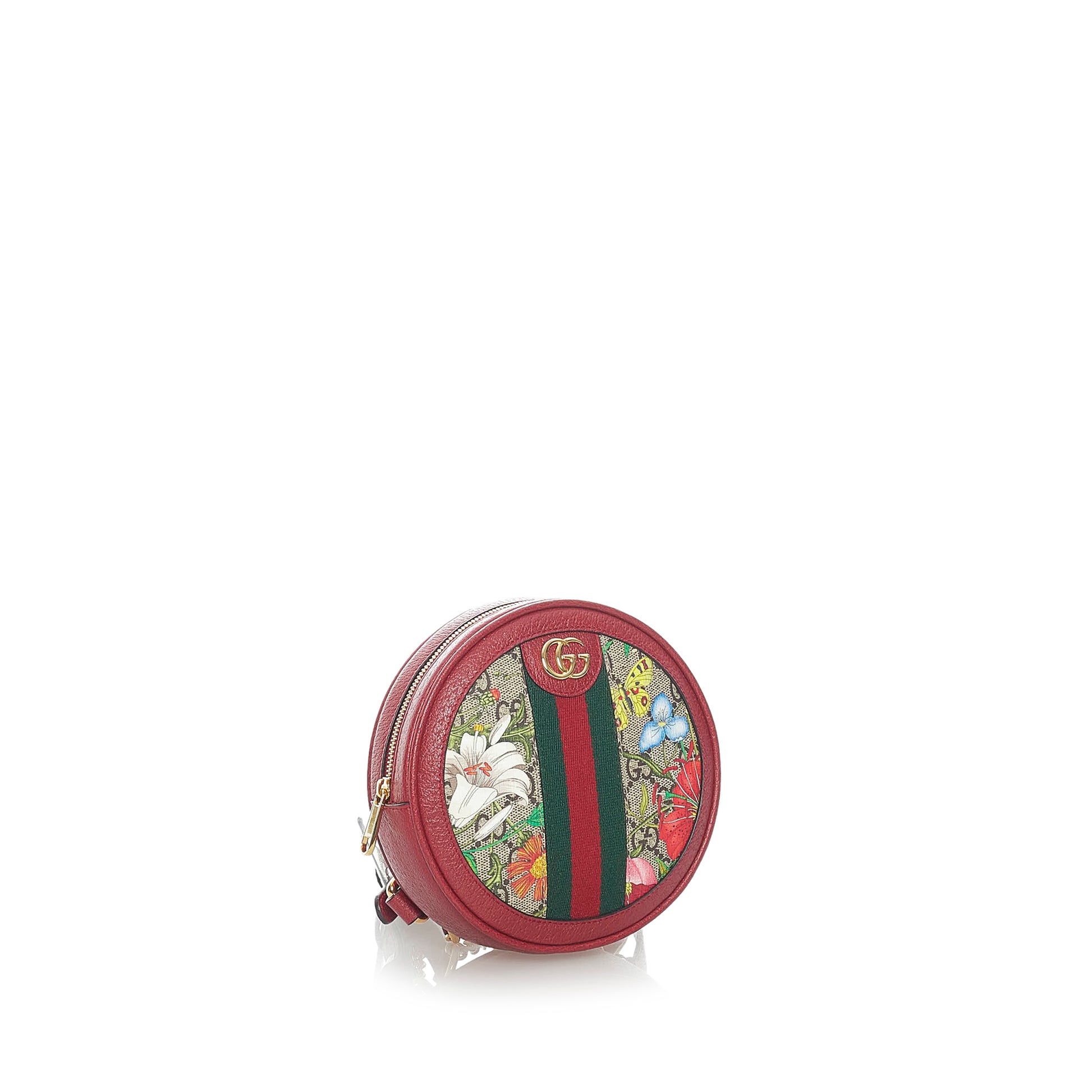 GG Supreme Flora Ophidia Round Backpack Red - Yeahllow