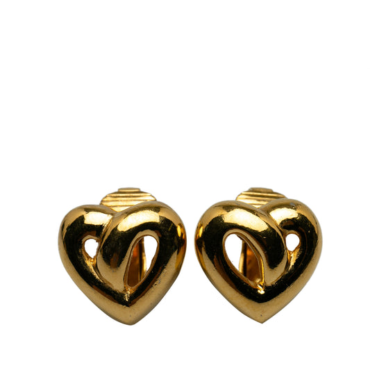 Heart Clip On Earrings Gold - Gaby Paris